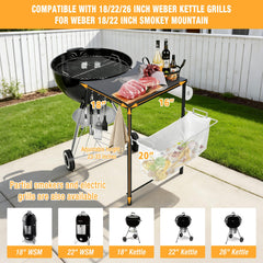 Uniflasy tool hooks and paper towel holder detail for organized grilling workflow