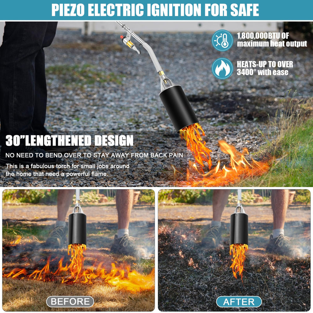 Uniflasy push-button ignition detail showing easy start and one-hand use benefit