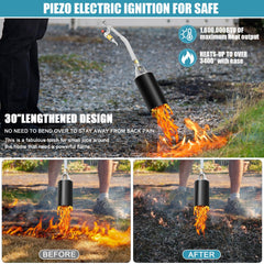 Uniflasy push-button ignition detail showing easy start and one-hand use benefit