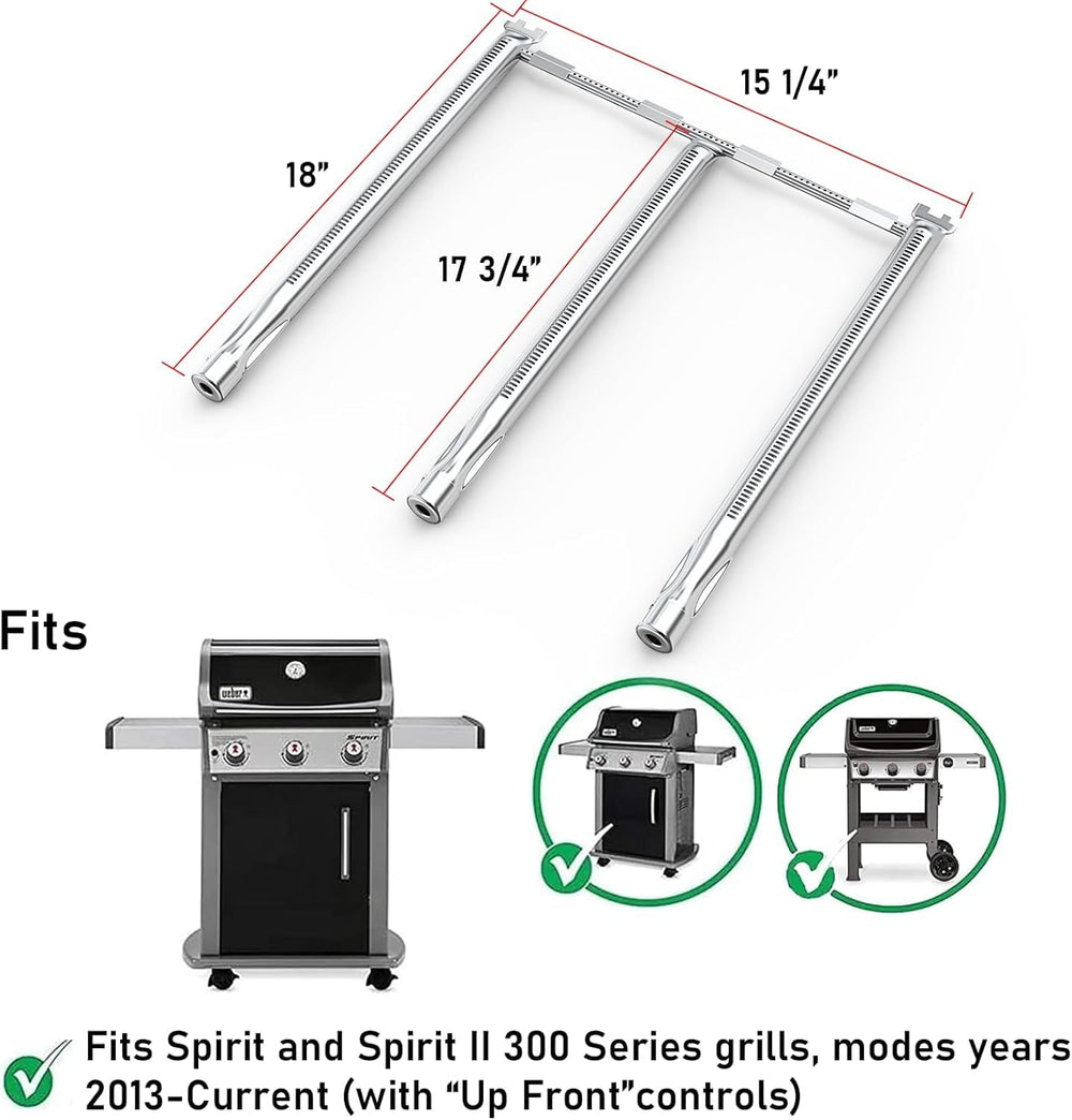 Uniflasy parts installed in Weber Spirit E310 demonstrating restored even heat