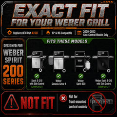 Uniflasy installed in a Weber Spirit showing aligned burners for even heat distribution