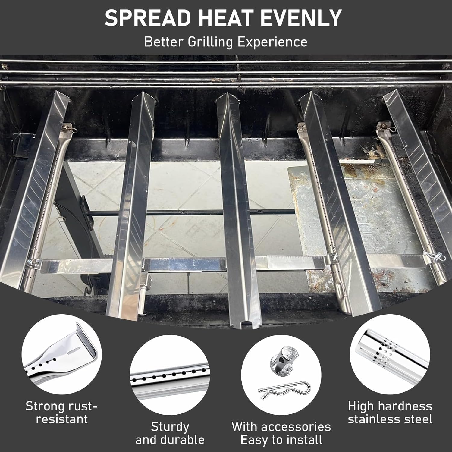 Uniflasy completed installation on Charbroil grill showing restored performance