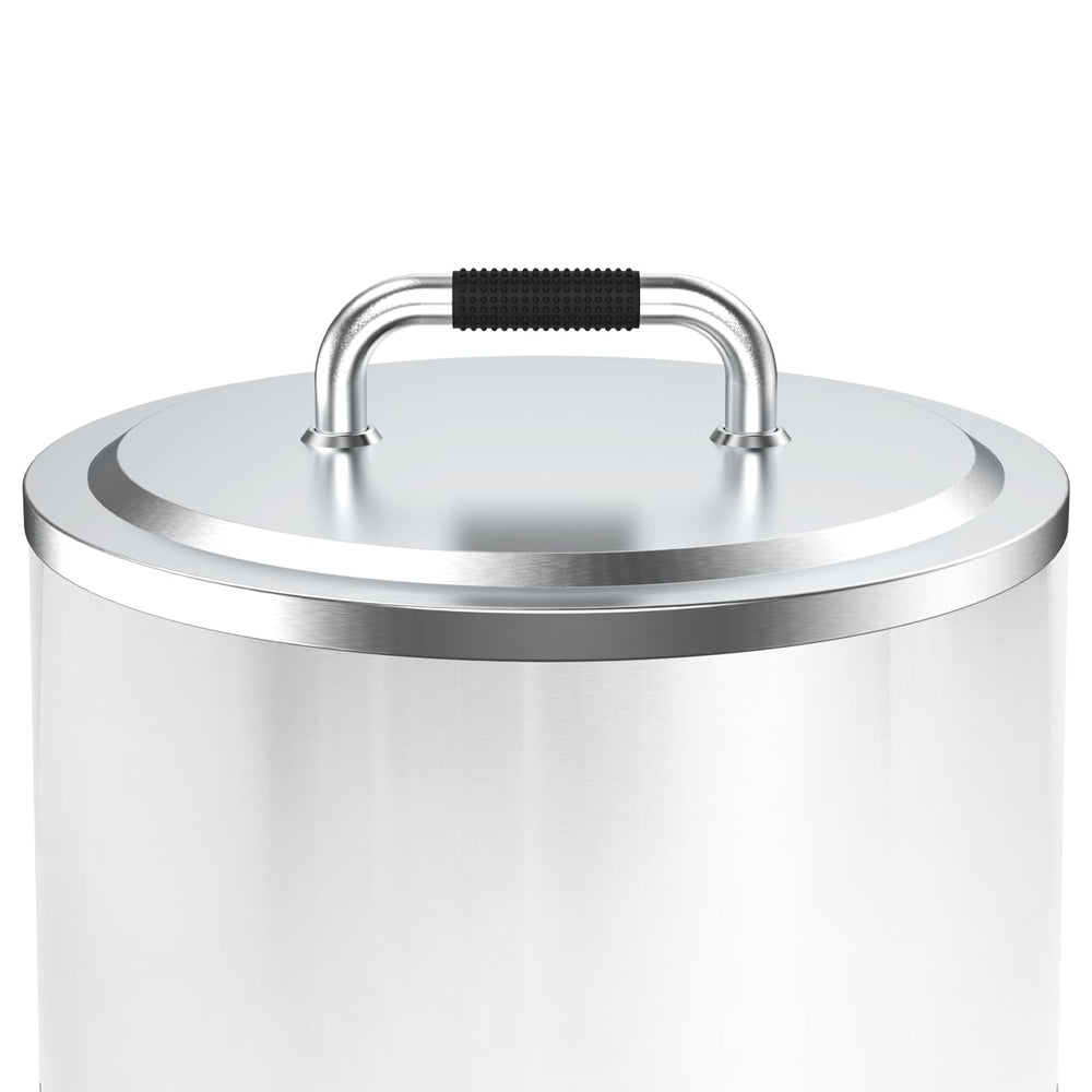 Uniflasy lid in backyard lifestyle scene protecting fire pit outdoors