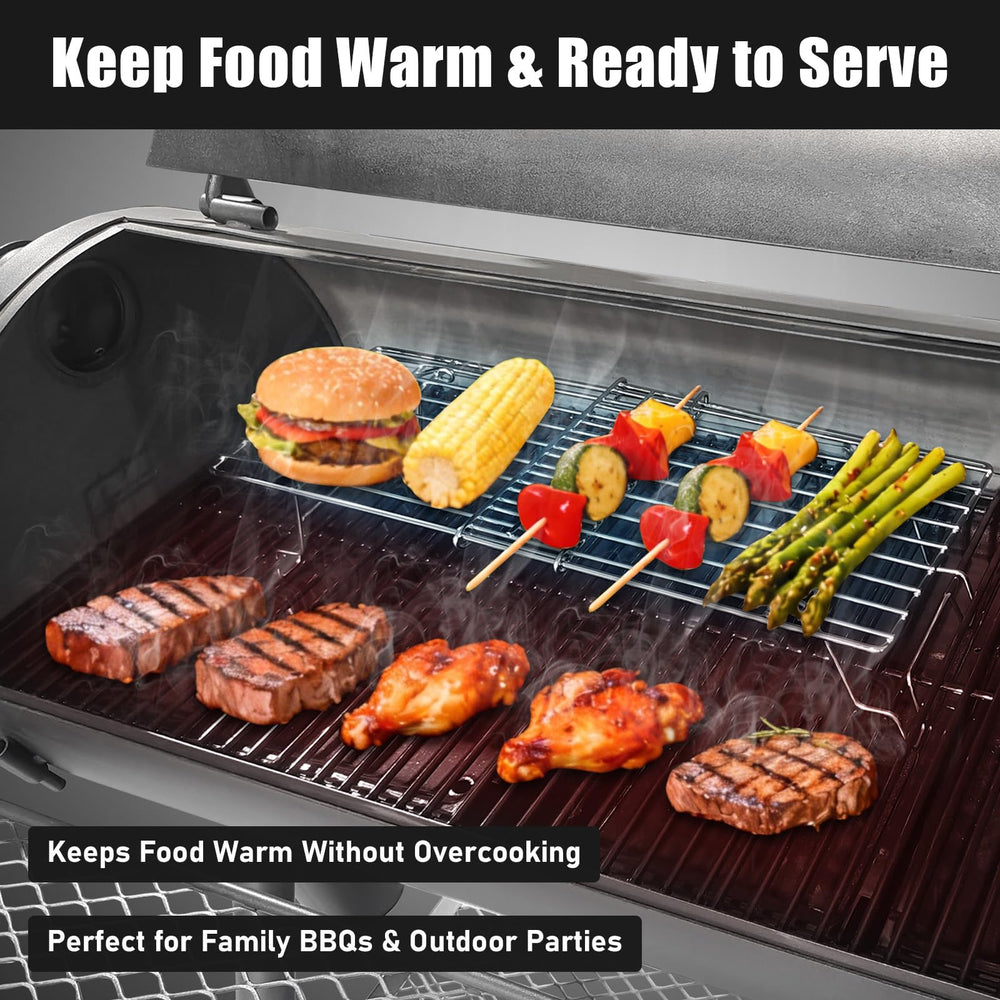 Uniflasy rack in backyard barbecue lifestyle scene improving serving efficiency