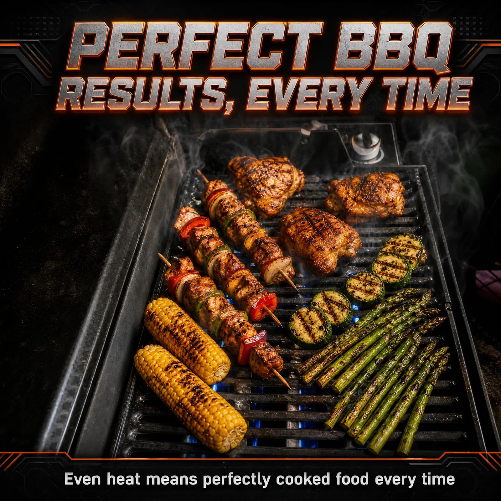 Uniflasy kit installed on backyard grill demonstrating reliable cooking performance