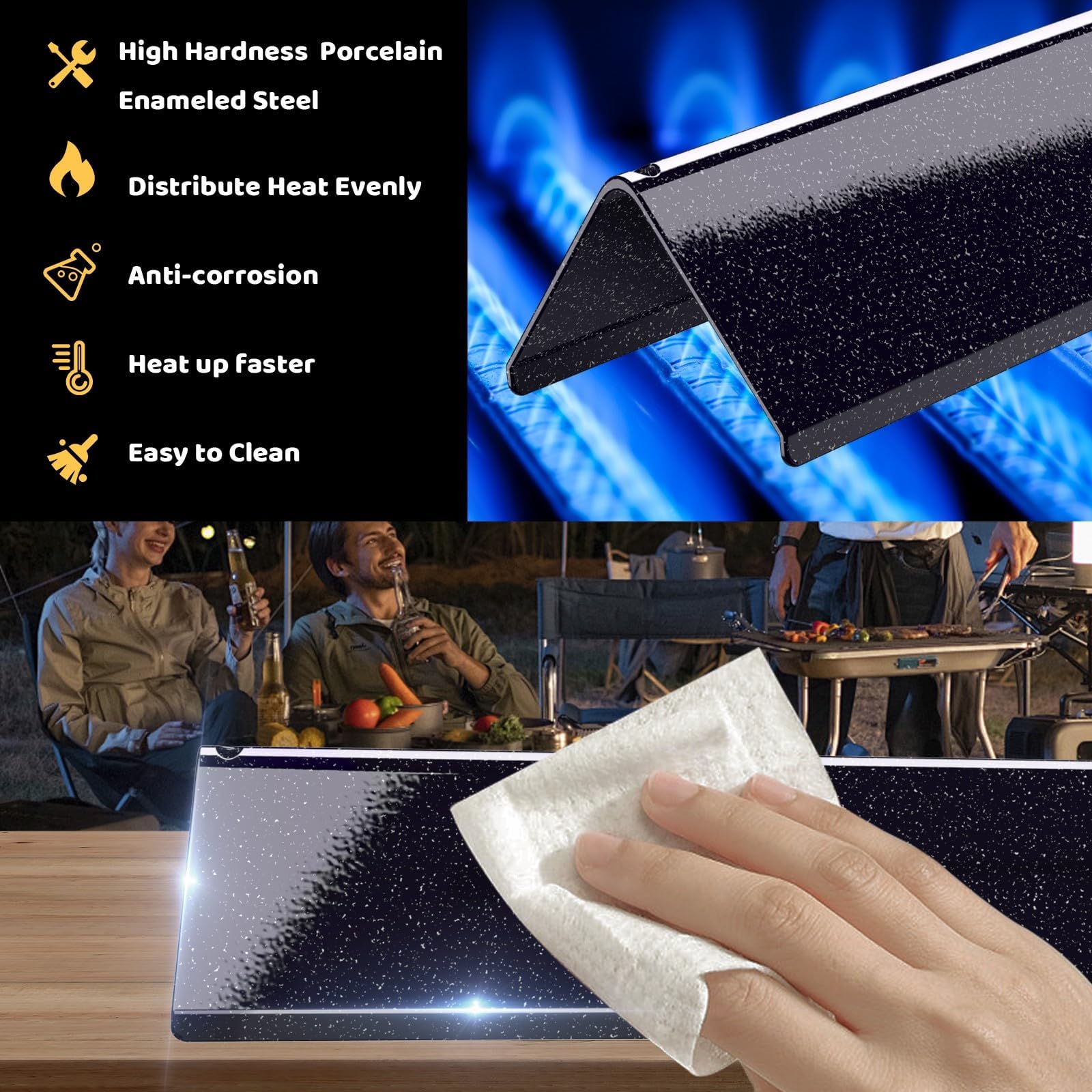 Uniflasy flavorizer bars in backyard grill scene delivering consistent smoky flavor