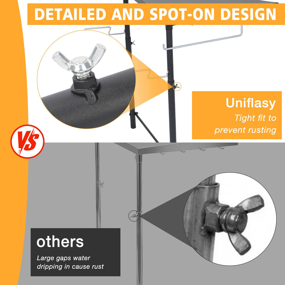 Uniflasy backyard setup with Smokey Mountain showcasing expanded cooking station
