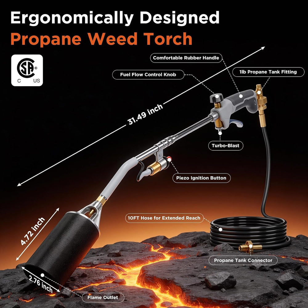 Uniflasy nozzle close-up highlighting powerful flame output advantage
