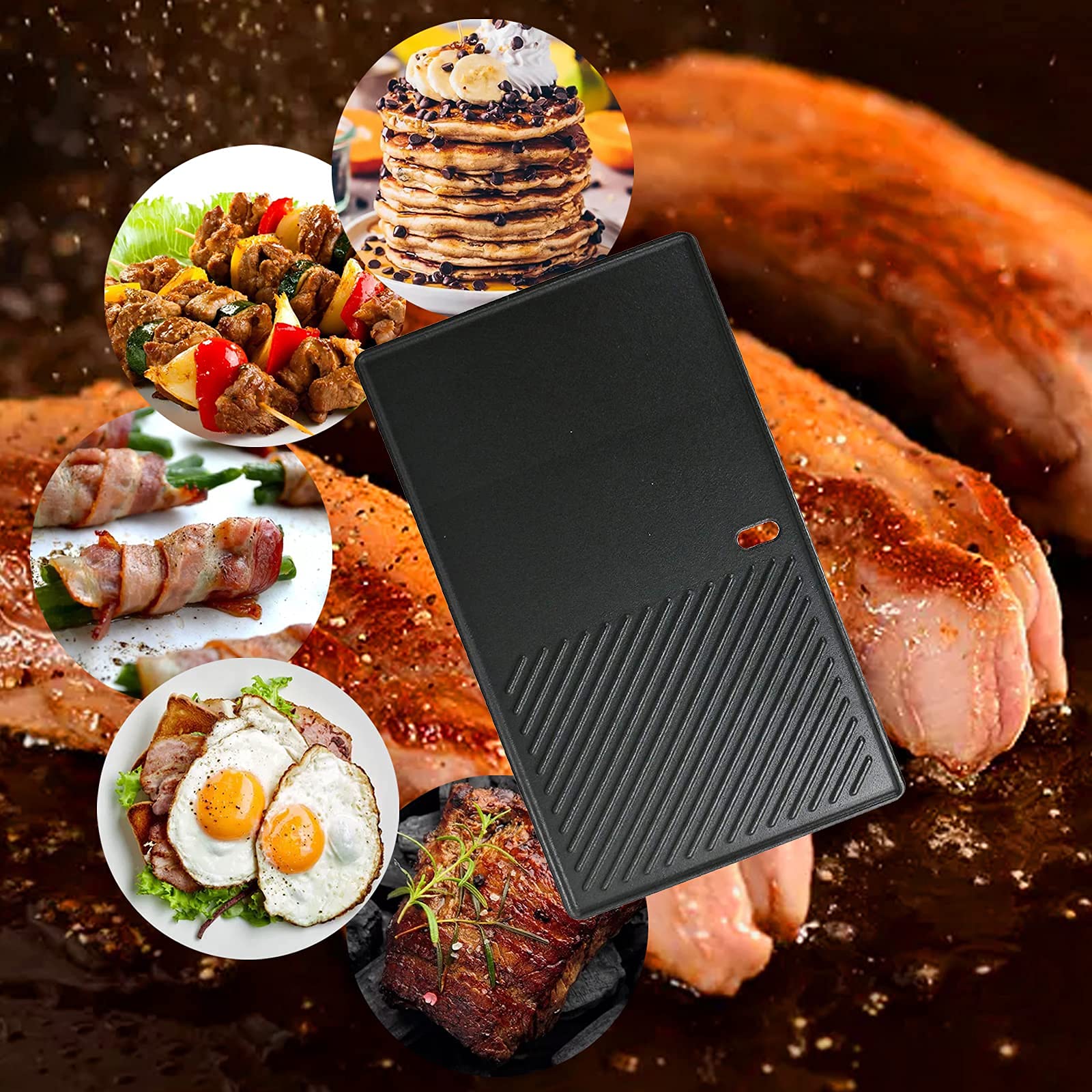 Uniflasy packaging with one grate and one reversible griddle included