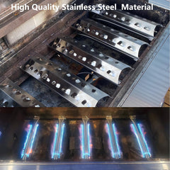 Uniflasy parts installed in a grill illustrating restored even heat distribution