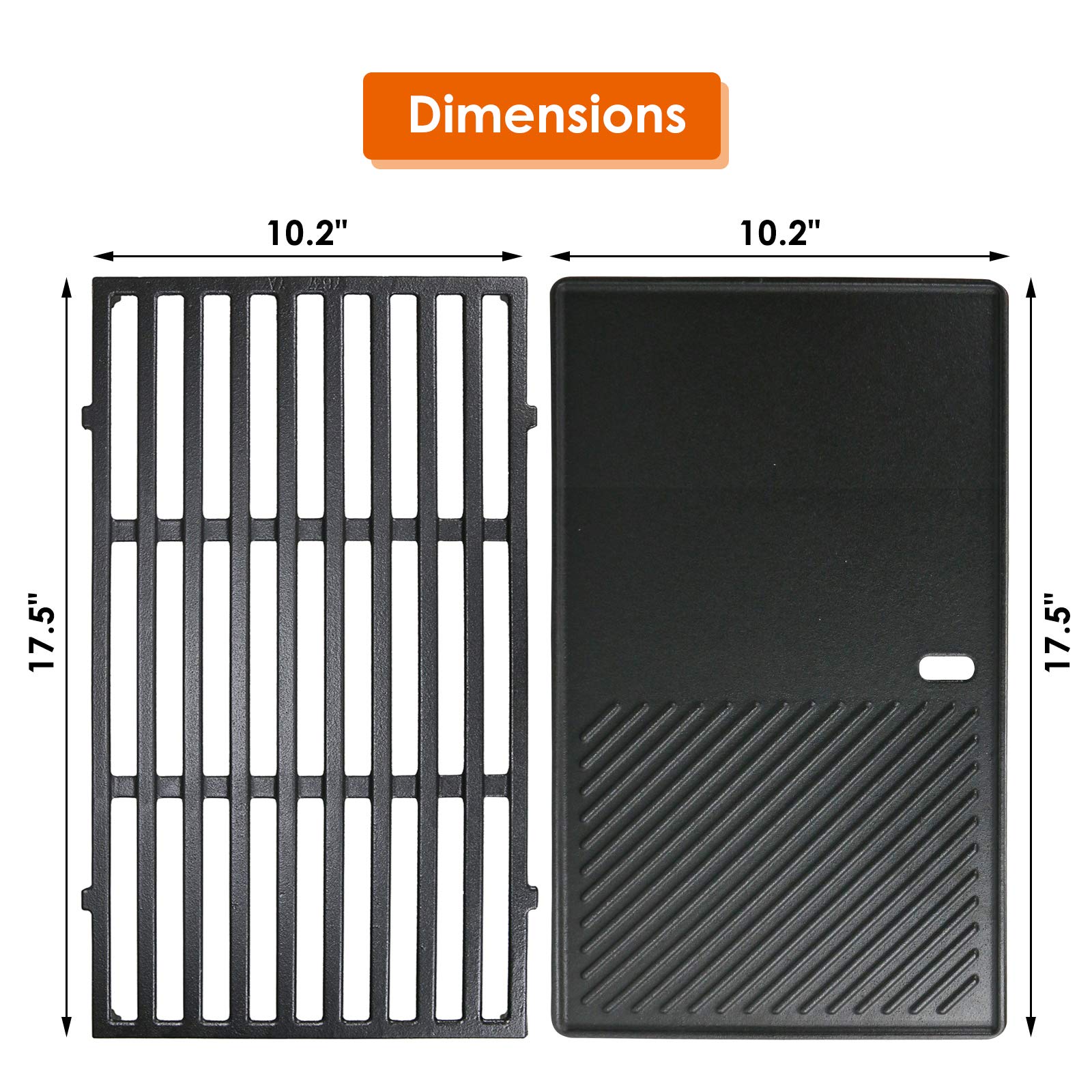Uniflasy ribbed griddle side showing sharp grill marks for better searing