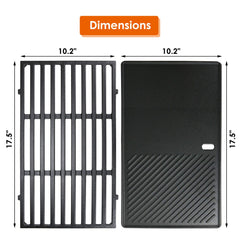 Uniflasy ribbed griddle side showing sharp grill marks for better searing