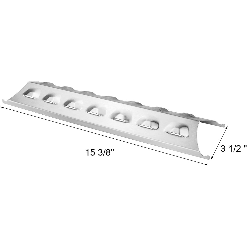 Uniflasy close-up of stainless steel burner ports demonstrating even-flame benefit