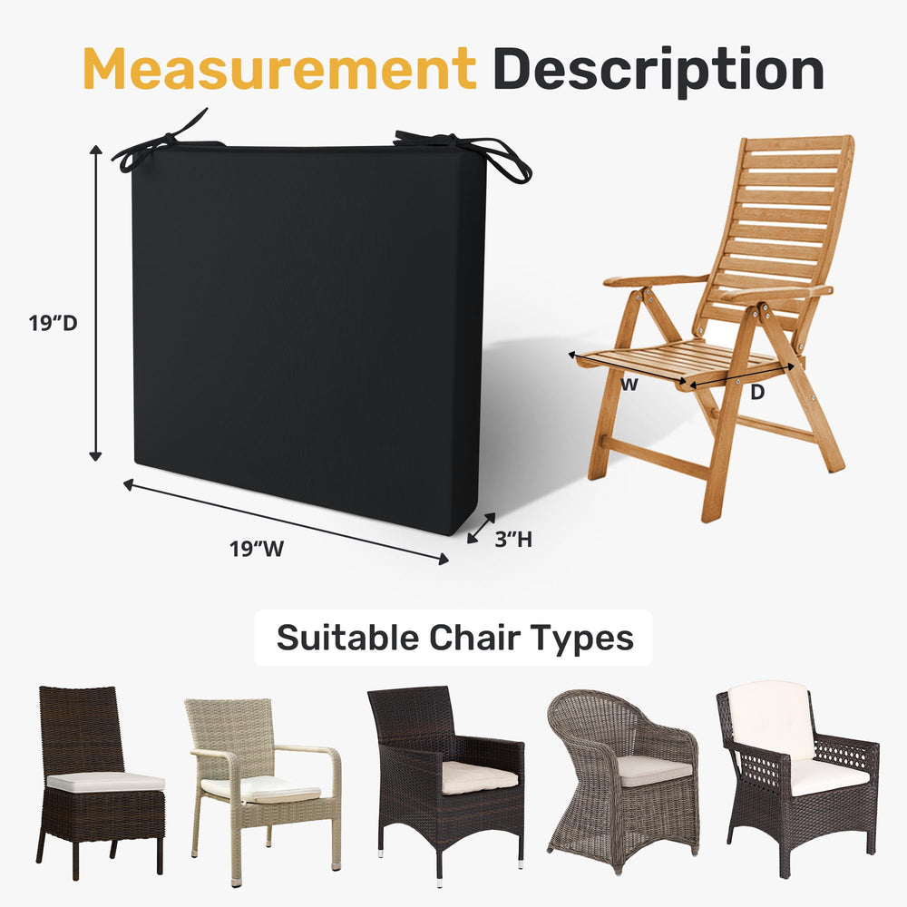 UNIKOME cushion placed on patio chair demonstrating comfortable outdoor use