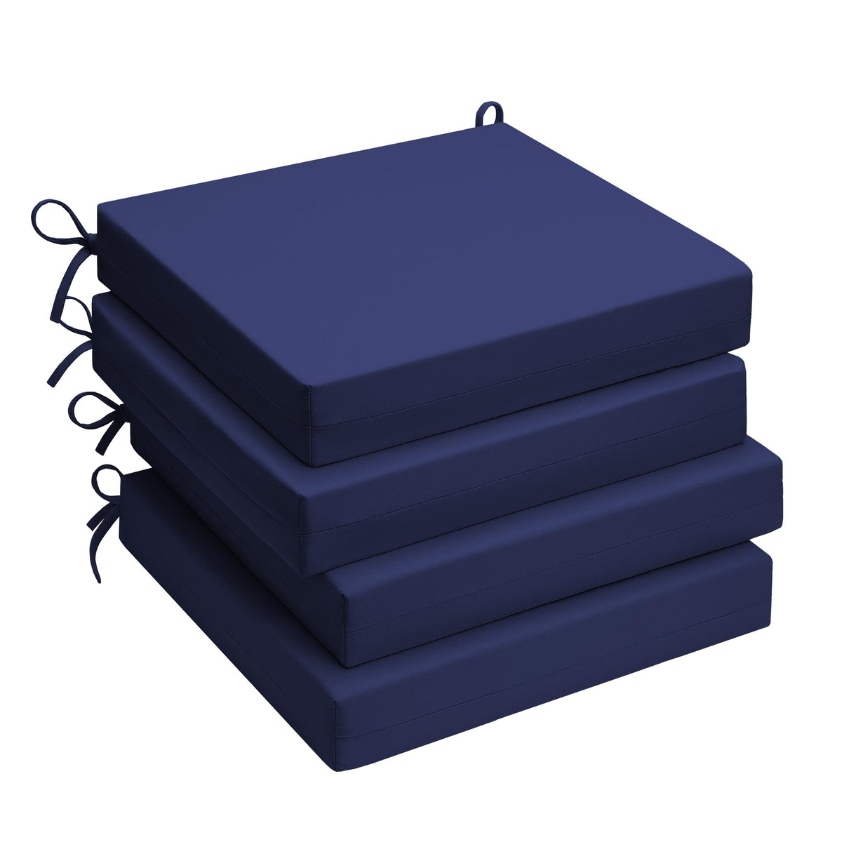 UNIKOME front view of four navy cushions showing neat packaging and classic look