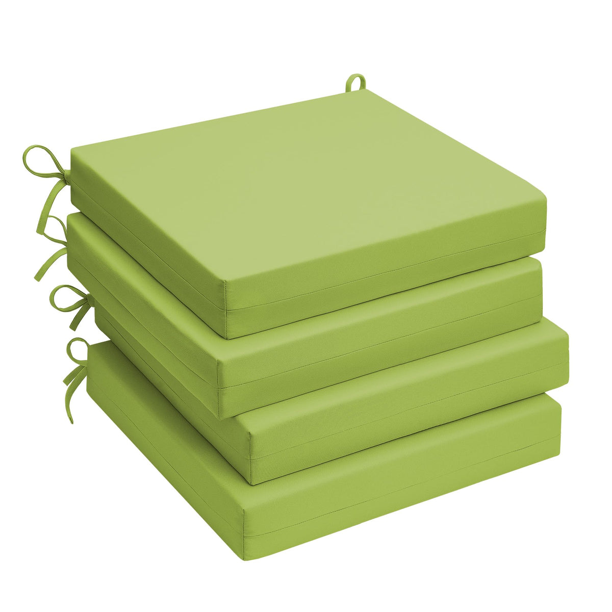UNIKOME front view of four green cushions showing clean packaging and uniform set benefit