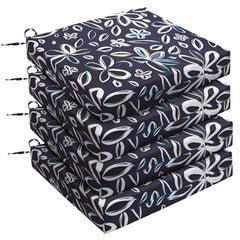 UNIKOME front view of four navy white cushions showing neat pack and color contrast
