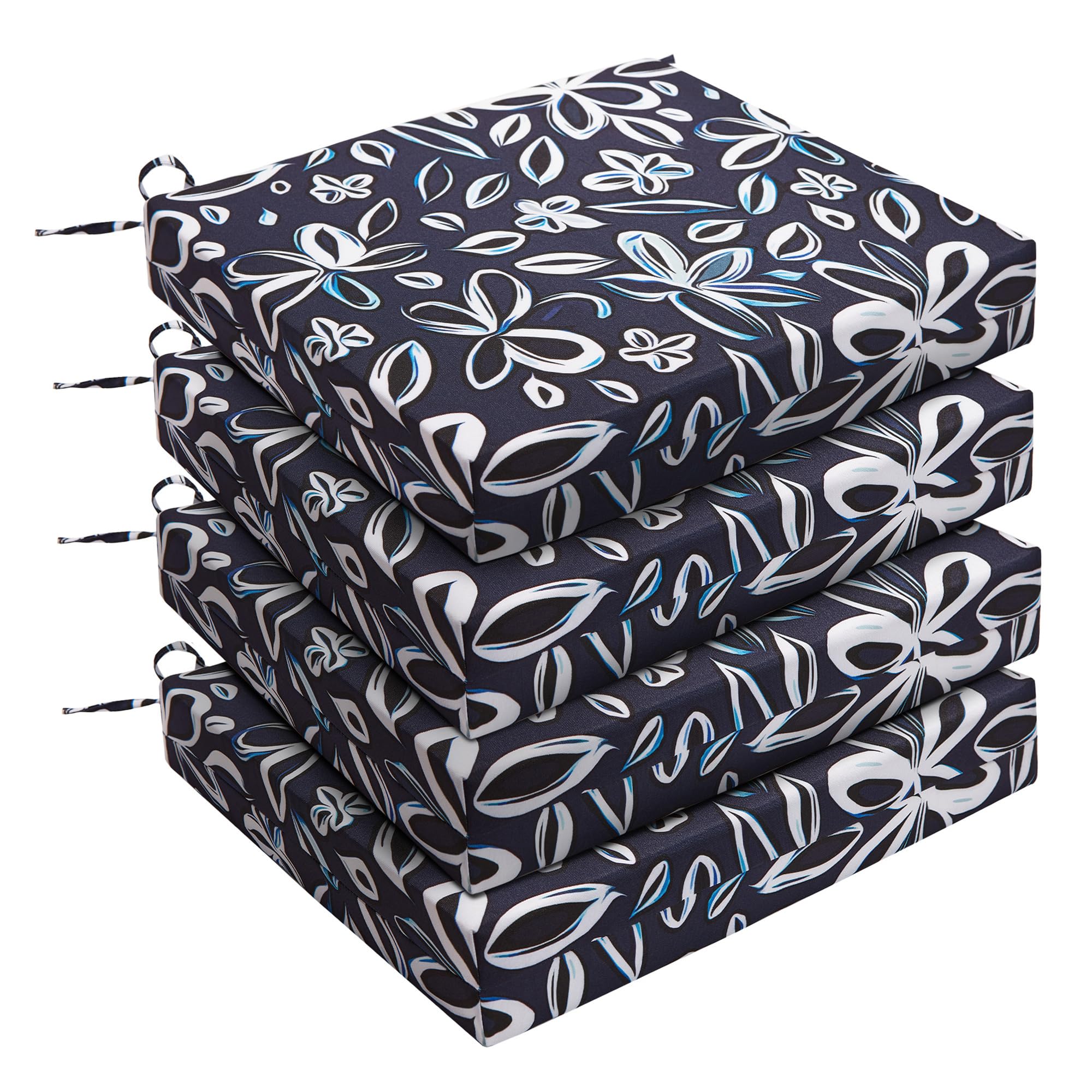 UNIKOME front view of all four navy white cushions showing coordinated set and comfort