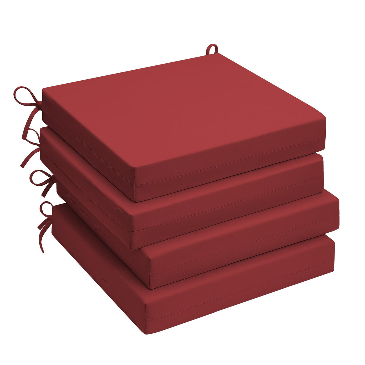 UNIKOME front view of four wine-colored cushions showing coordinated set and color benefit