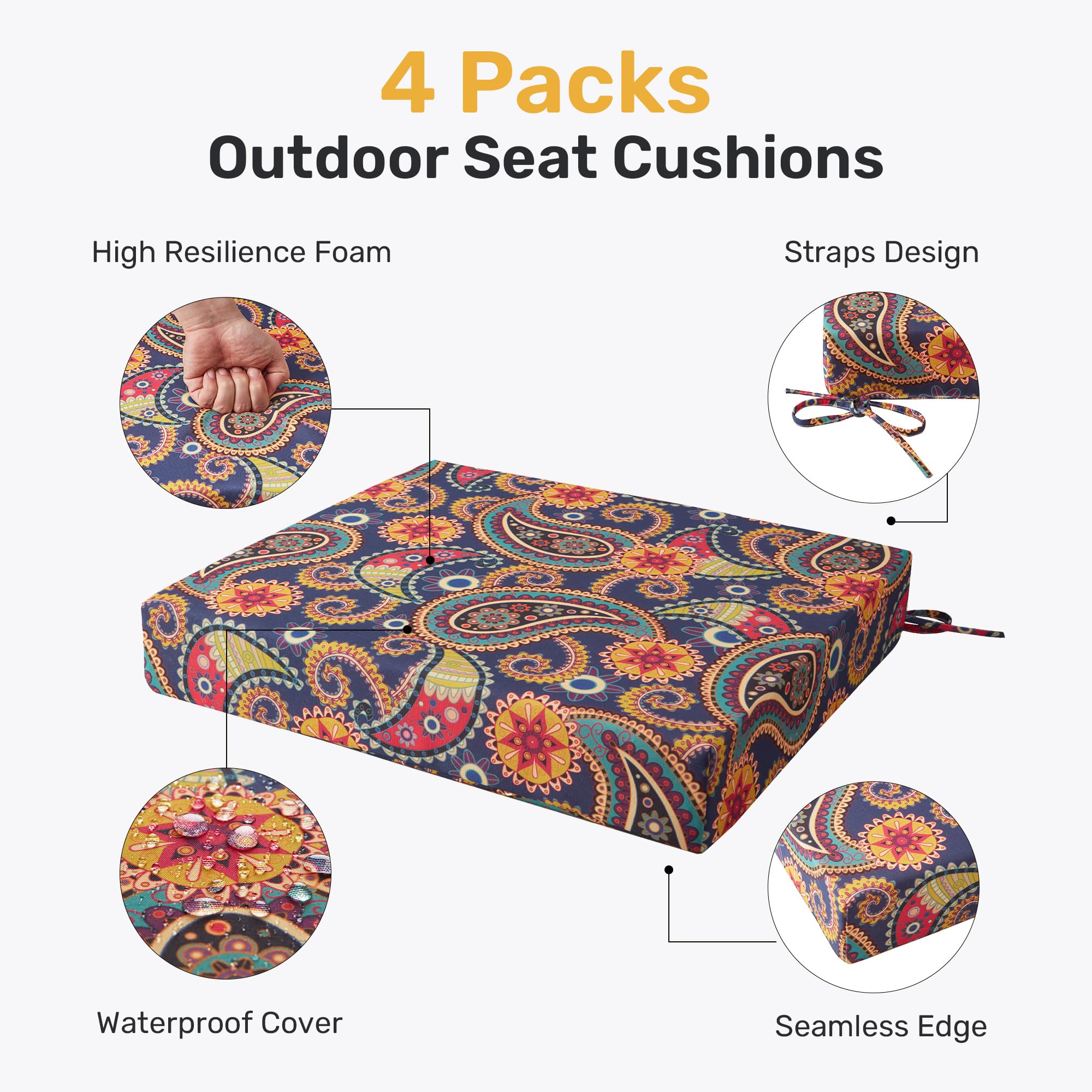 UNIKOME close-up of Palmira Paisley fabric texture with water-resistant finish