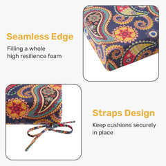 UNIKOME detail of Palmira Paisley cushion ties keeping cushion securely attached