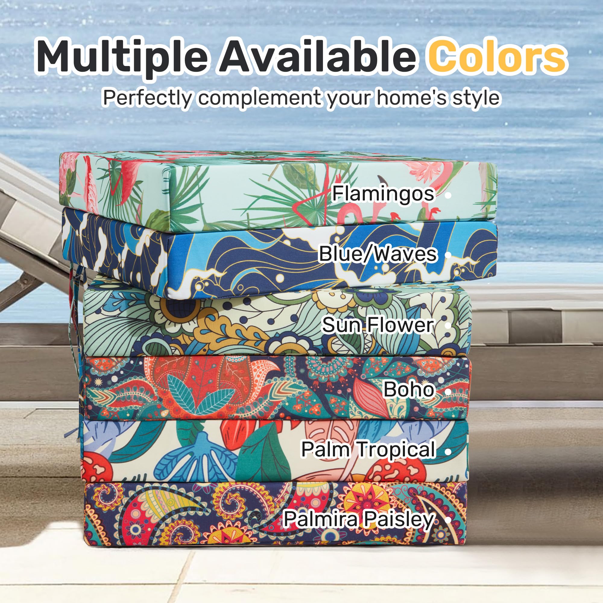 UNIKOME reversible cushion showing both sides for extended wear and versatility