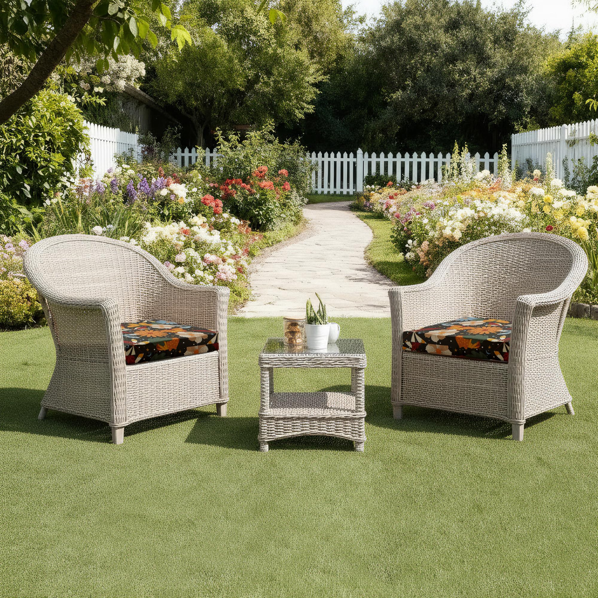 UNIKOME cushion beside ruler showing accurate 18.5×16×3" sizing