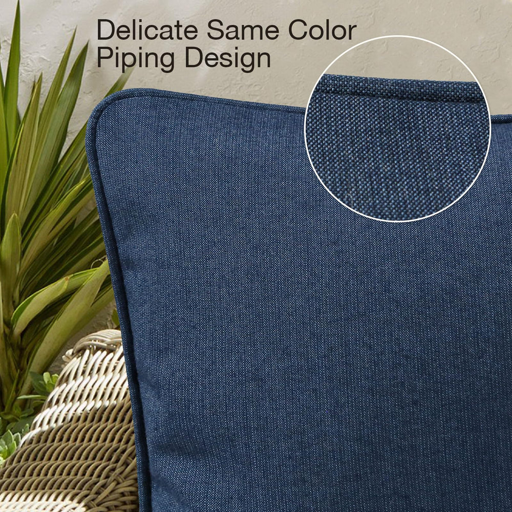 Unimatta pillow displayed on wicker chair showing weather-ready comfort