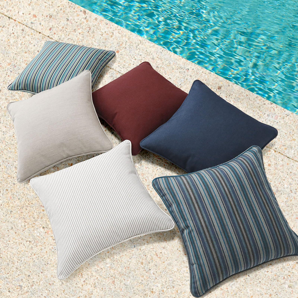 Unimatta pillow in patio set showing coordinated outdoor styling