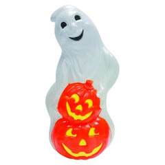 Union Products front view of glowing ghost and pumpkins showing curb appeal