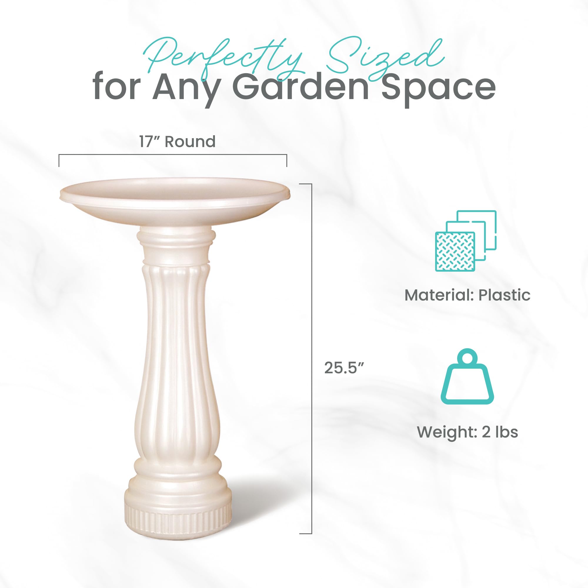 UNION PRODUCTS pedestal base open to show fillable cavity for added stability benefit