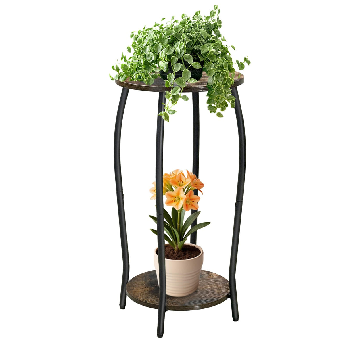 Uniqcovosa front view showing two-tier plant display and tidy home styling