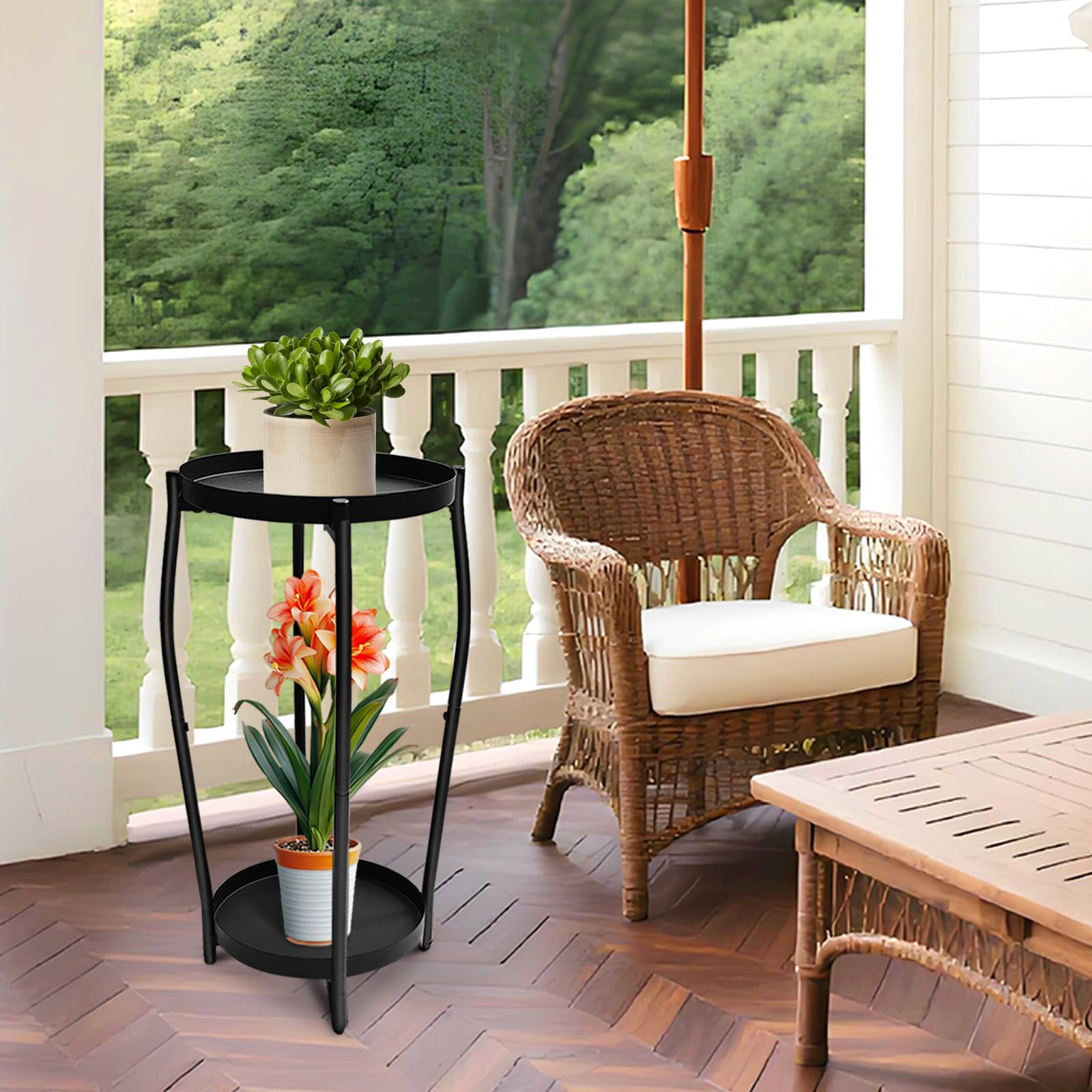 Uniqcovosa plant stand in living room displaying plants and decor for elevated styling