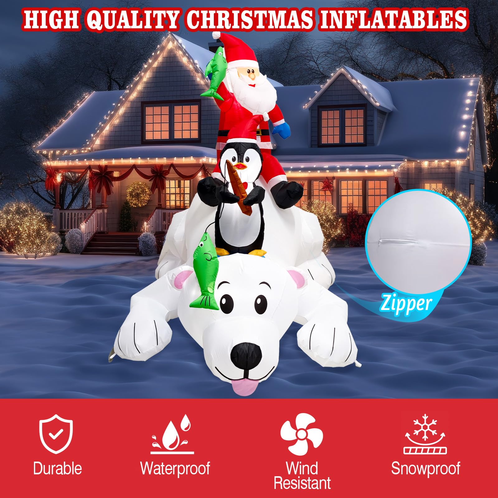 UniqSeason waterproof blower with UL plug, safe reliable inflation