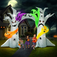 UniqSeason front view of full inflatable tree arch showing height and entry impact