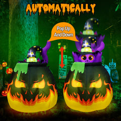 UniqSeason lit witch kitty at night, glowing LED illumination for visibility