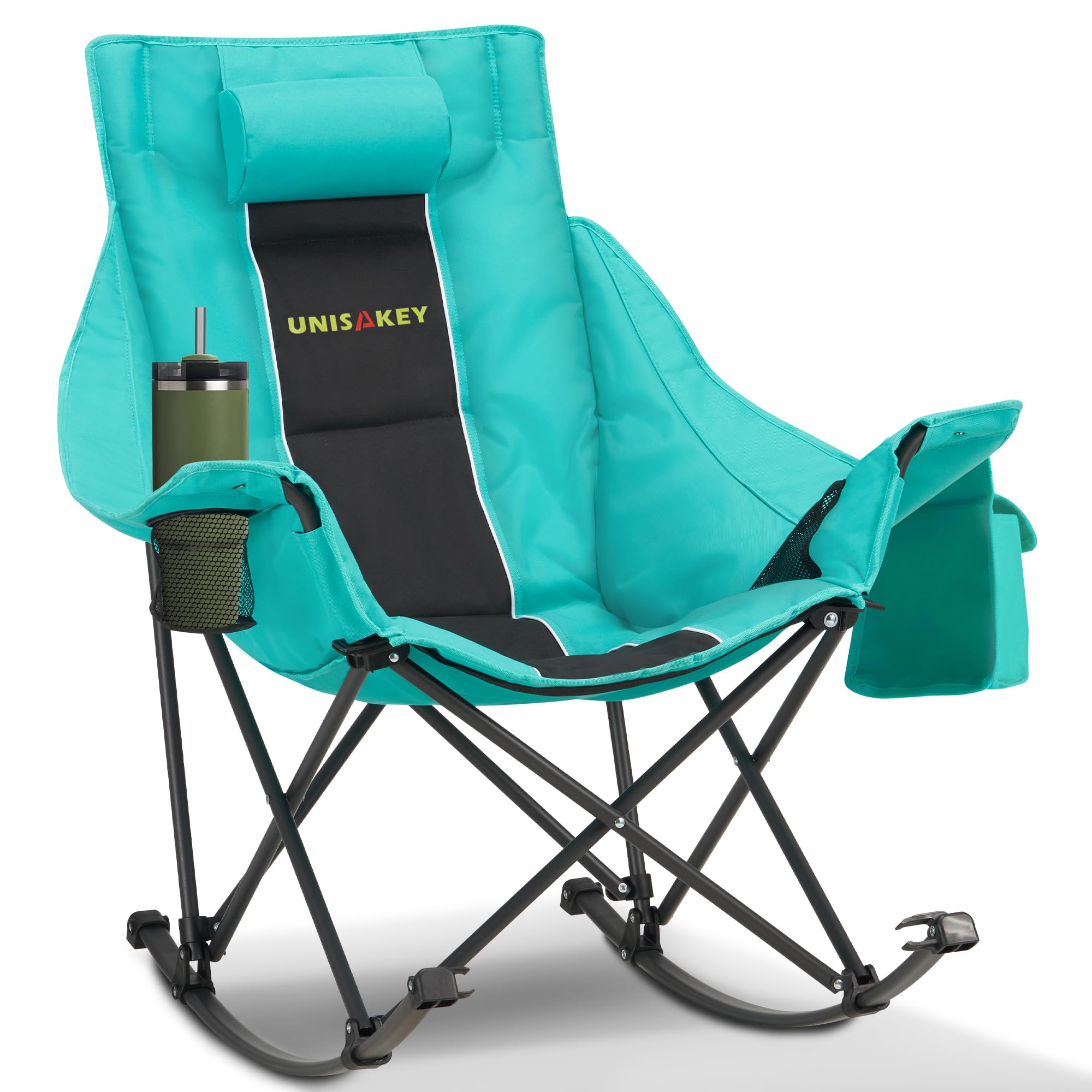 Unisakey front view of chair showing oversized seat and comfort