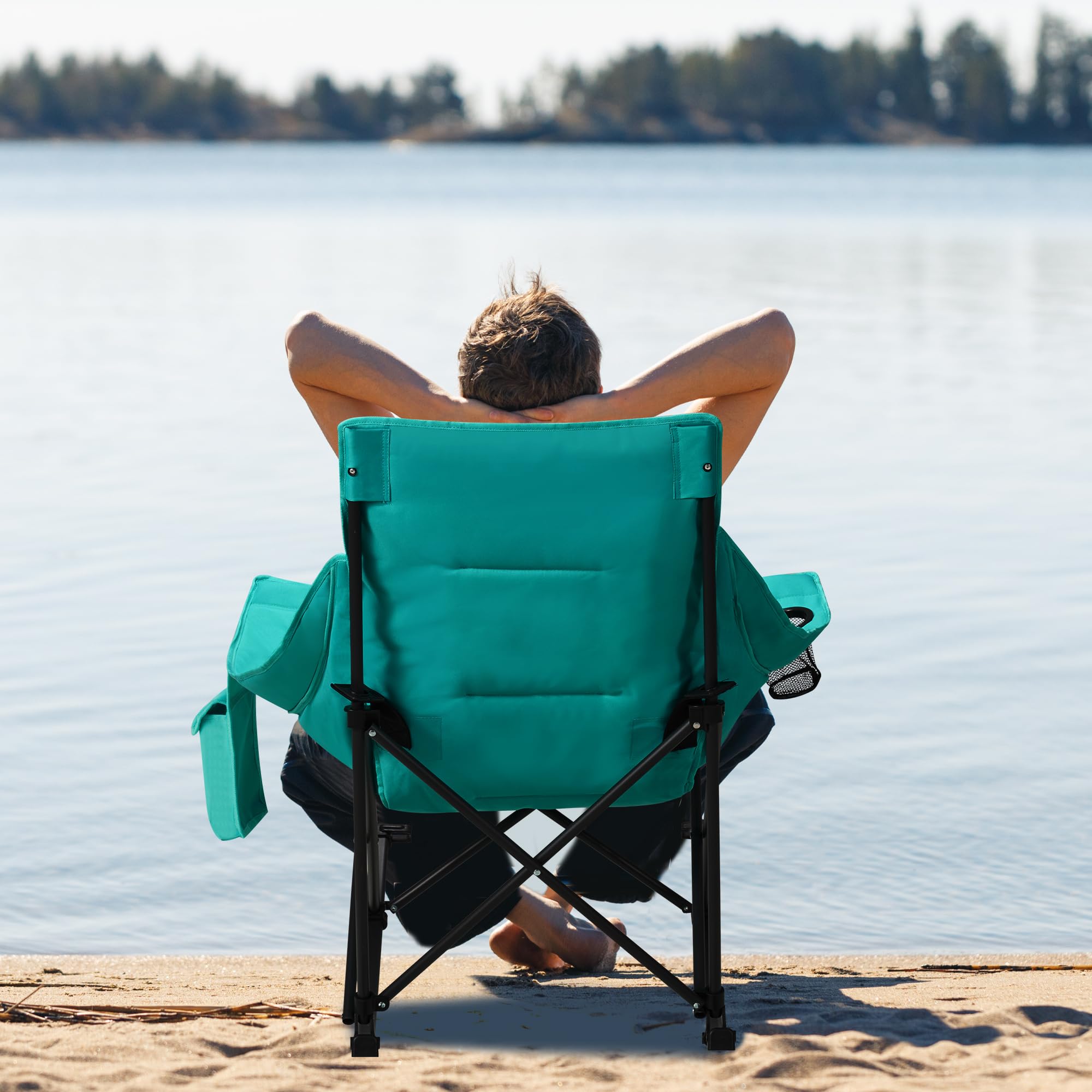 Unisakey rocking chair in use on beach for relaxed comfort