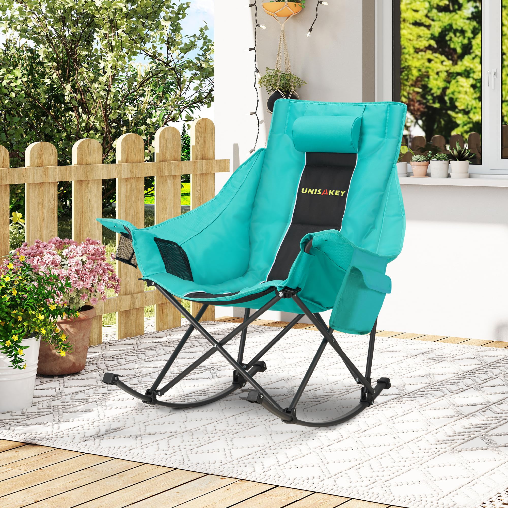 Unisakey chair setup at night for comfortable stargazing outdoors