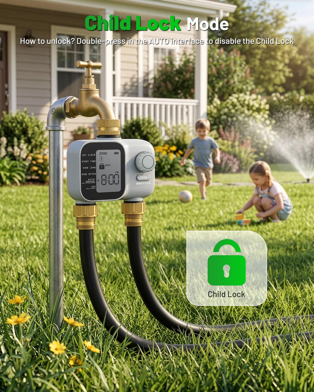 Unistyle next to standard hose showing compact size and easy installation
