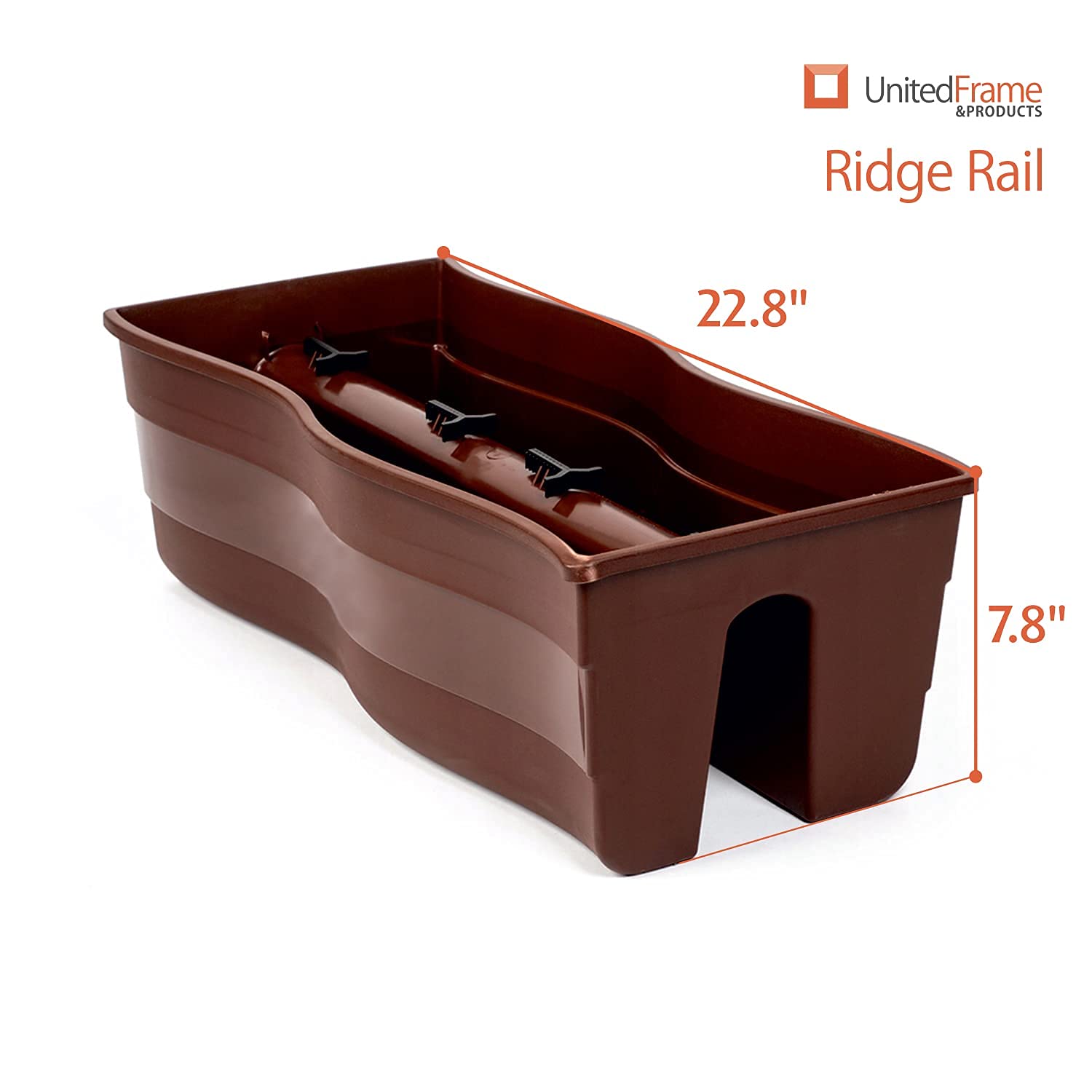 United Frames ridge rail filled with flowers showing aesthetic curb appeal benefit