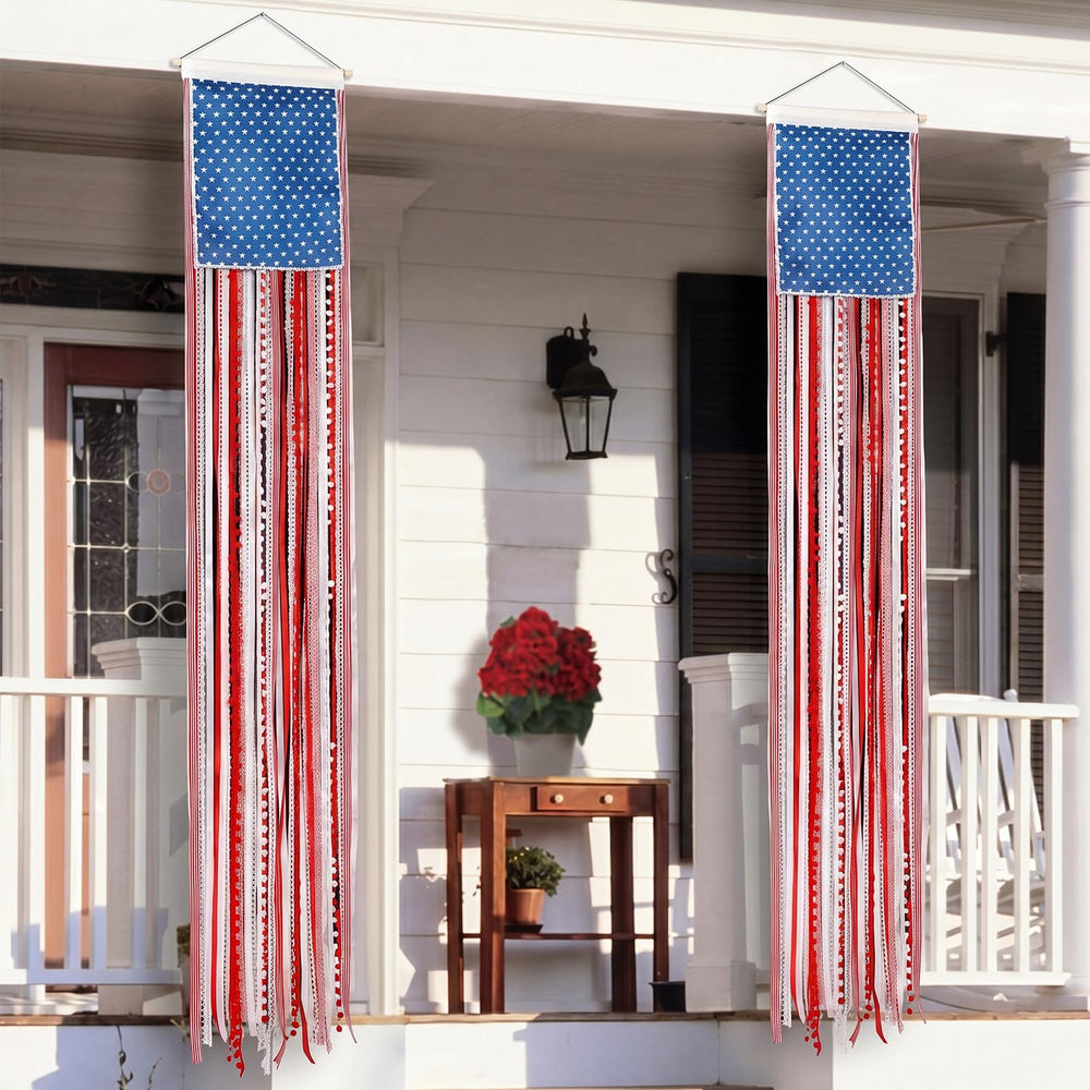 Unittype banner front view showing stars and stripes, adds festive curb appeal
