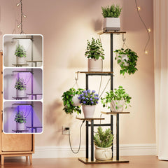 unlumm front view corner plant stand showing five tiers and compact footprint for small spaces