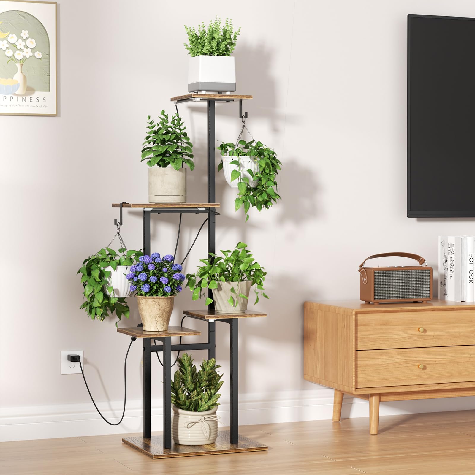 unlumm beside sofa to show 46-inch height and scale for apartment or living room placement