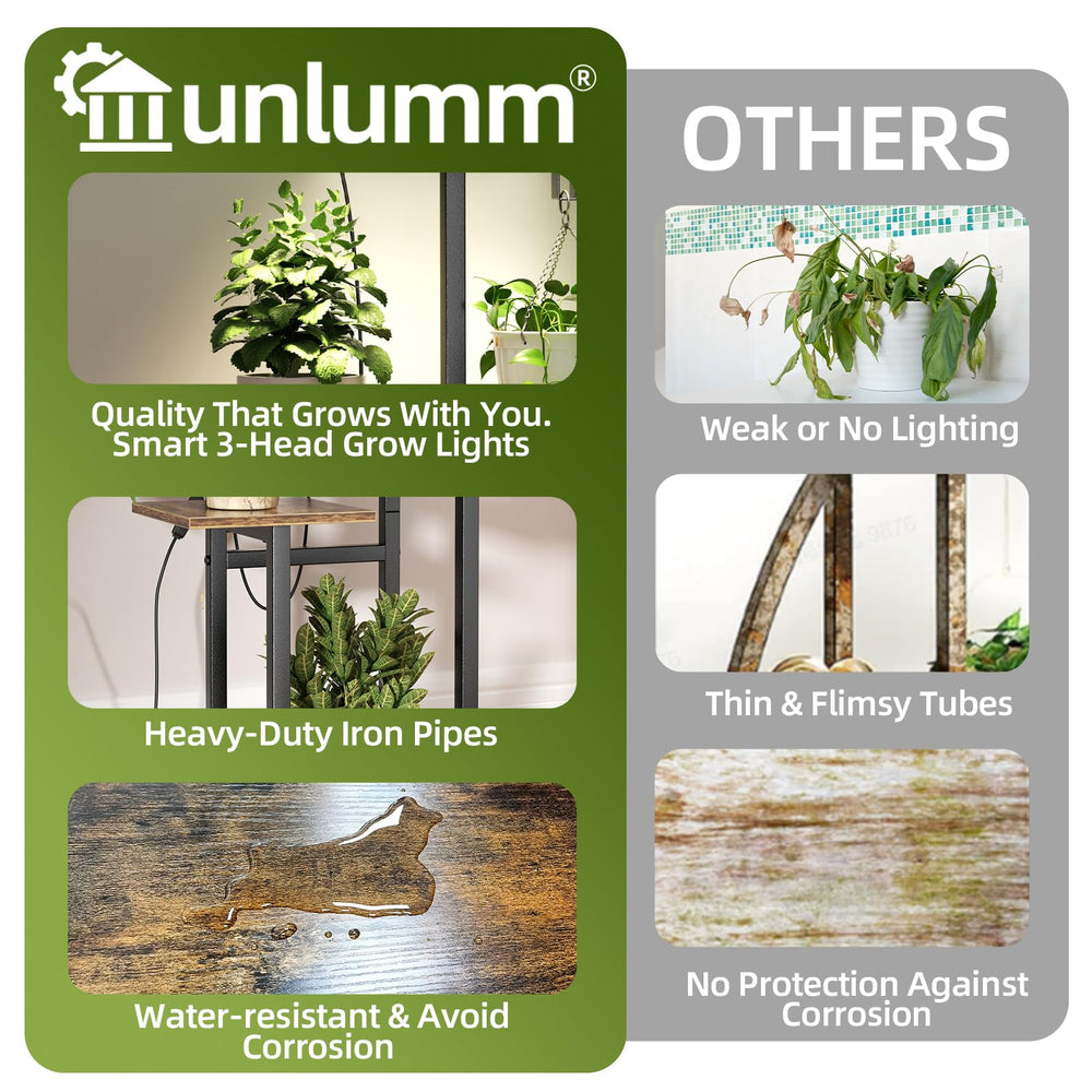 unlumm top tier with hanging hooks and trailing plant illustrating vertical styling options