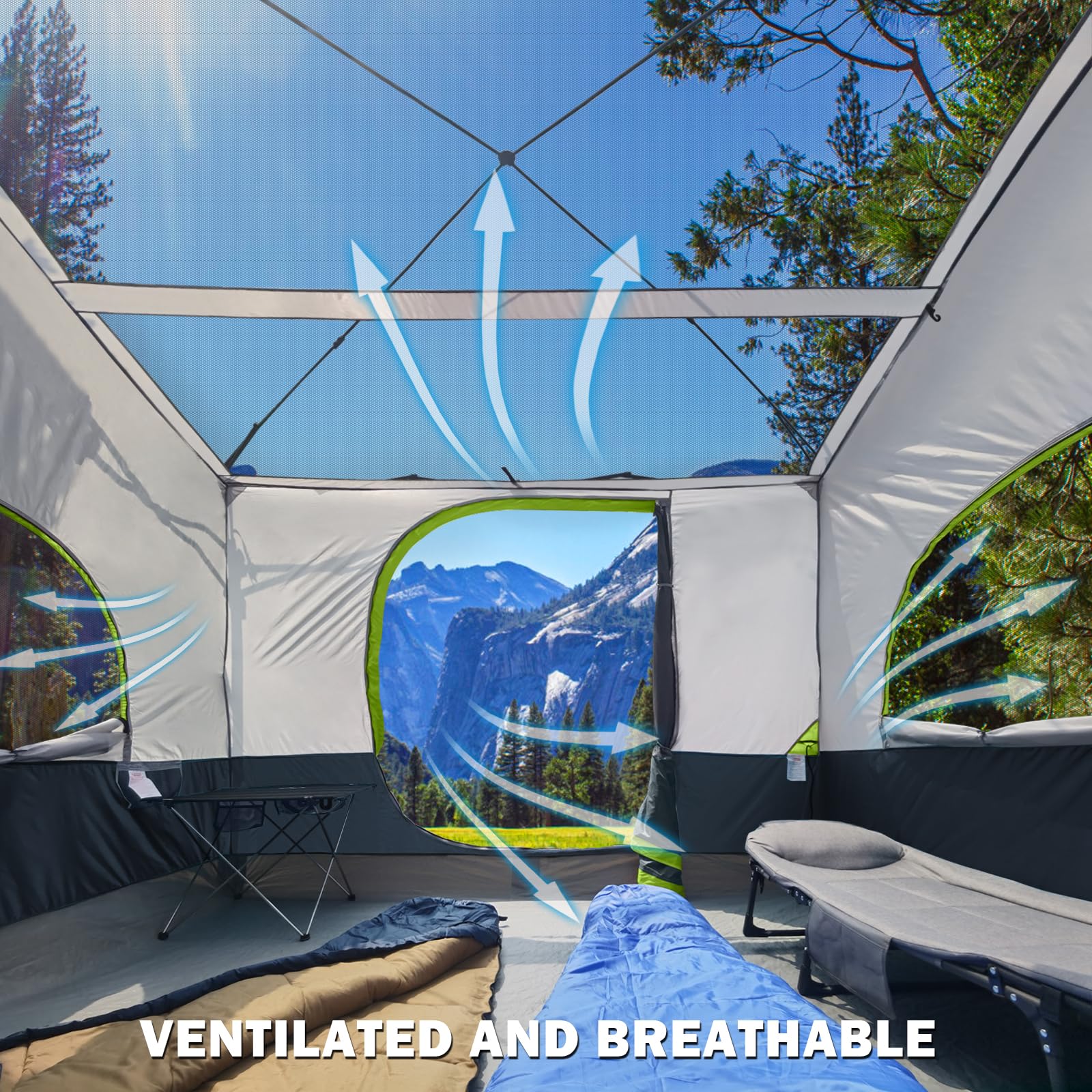 unp cube tent mesh ventilation detail improves airflow
