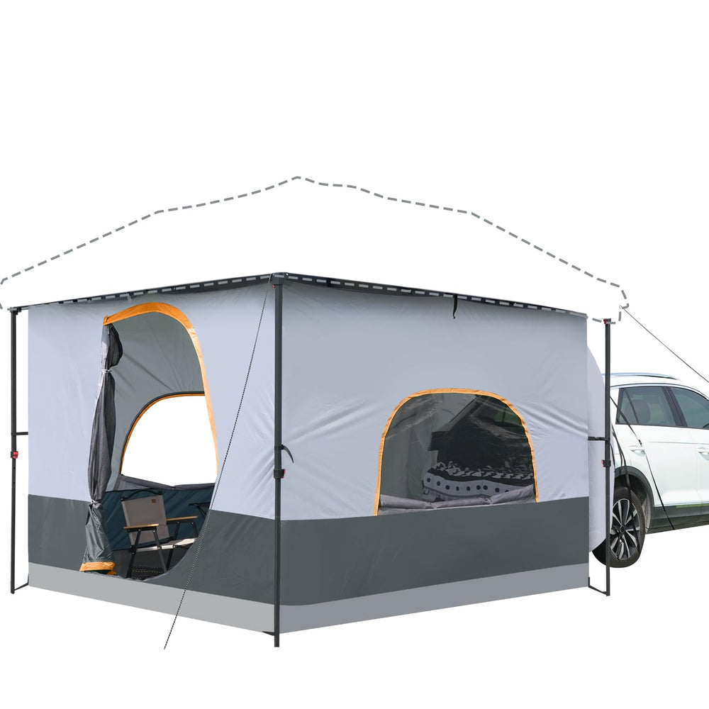 unp cube tent front view showing roomy shelter and quick protection