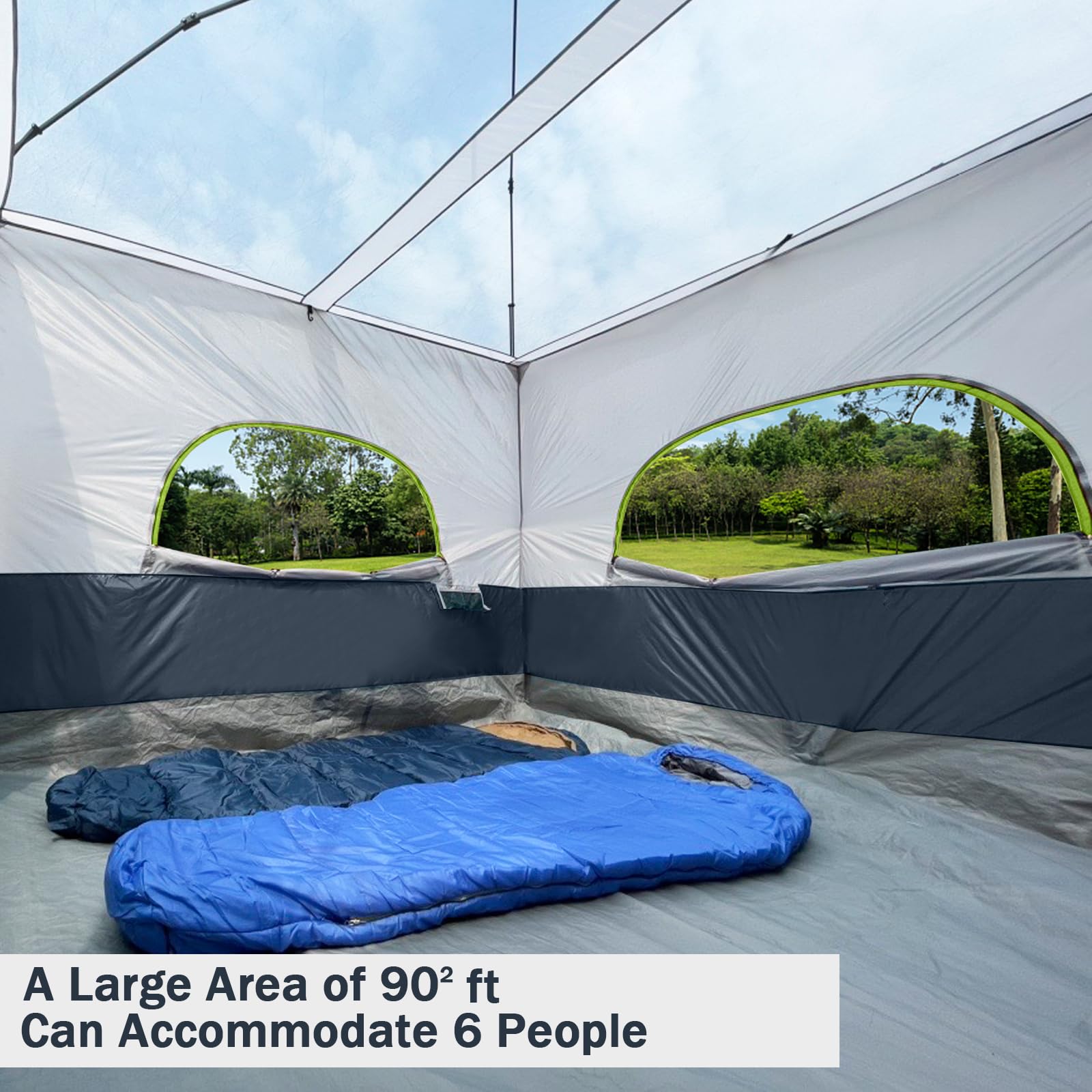 unp cube tent interior space fits sleeping pads and gear