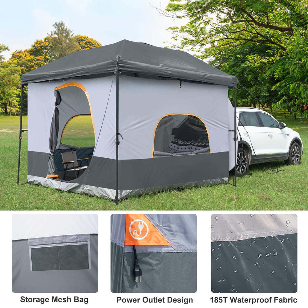 unp cube tent packed in carry bag showing compact portability