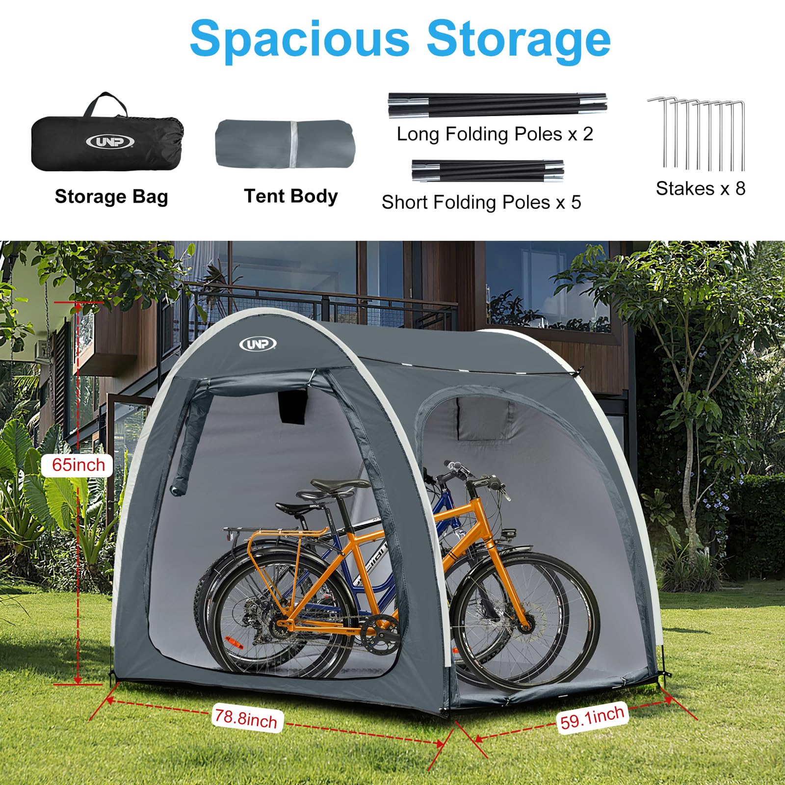 unp side profile with bikes demonstrating roomy storage